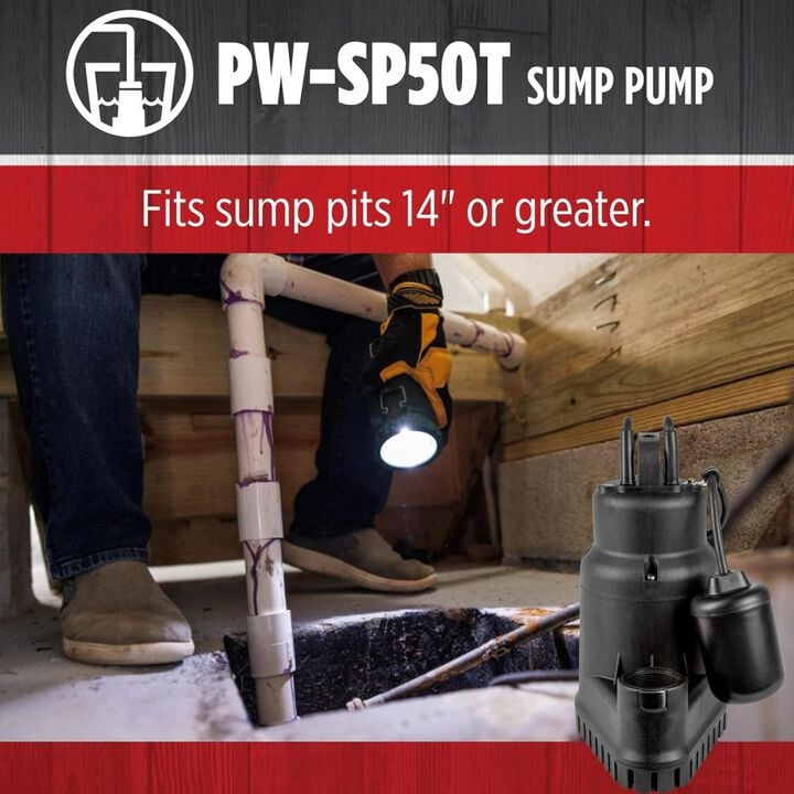 Red Lion 1/2HP 3300 GPH Sump Pump with Tethered Float Switch, large image number 4