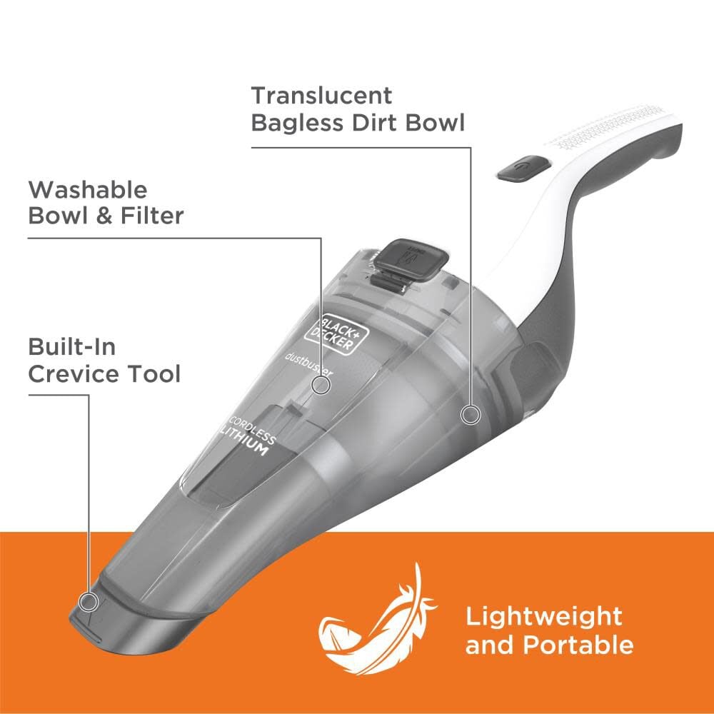 Black and Decker DUSTBUSTER Hand Vacuum White HNVC215B10 from Black and