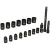 Milton 3/8 Drive Shallow 6-Point Impact Socket Set 6-20mm Steel Coated Black Oxide Finish with Universal Joint & Extension Bars 18pc, small image number 4