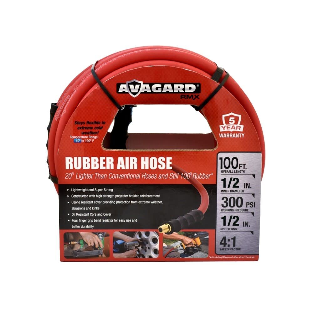 BluBird Avagard 1/2 Inch x 100 Ft. Rubber Air Hose Assembly