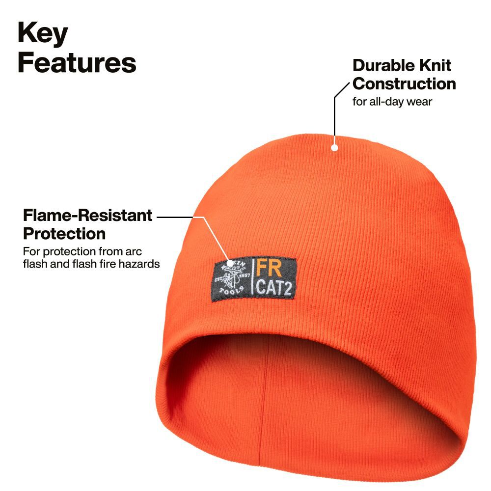 Klein Tools Flame-Resistant Beanie Hi-Vis Orange OSFM, large image number 2