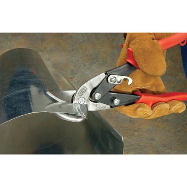 Crescent Wiss Metalmaster Offset Snips Straight to Left Red Grips 9-1/4 In., large image number 2