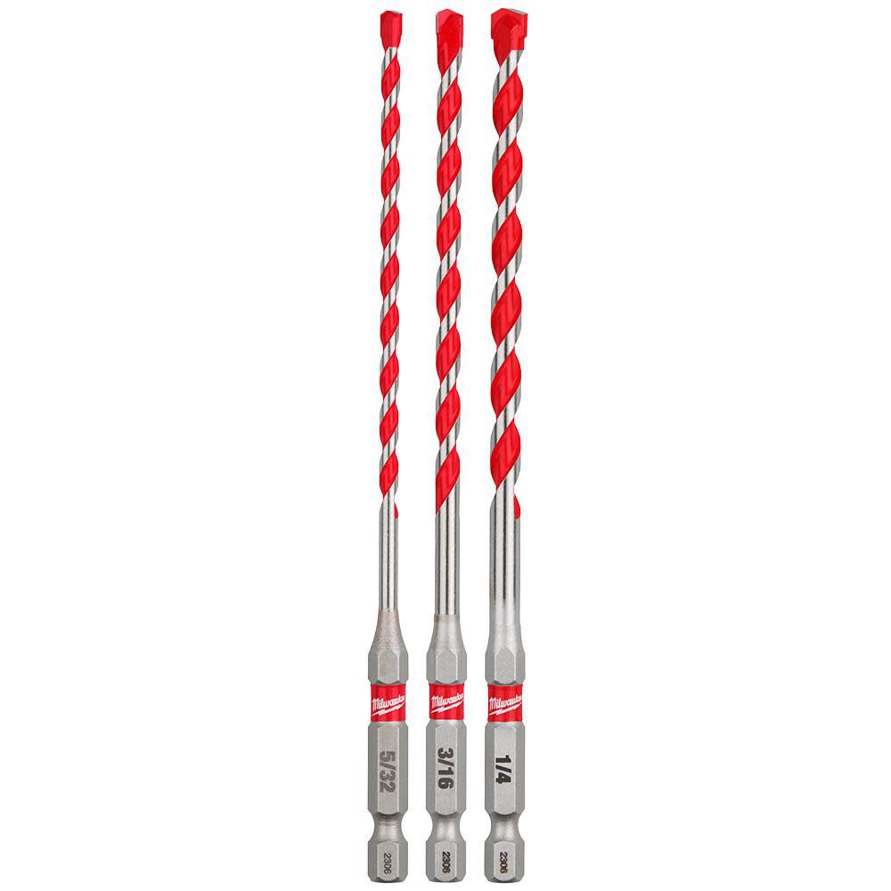 Milwaukee 3 pc SHOCKWAVE Carbide Hammer Drill Bit Kit, large image number 11