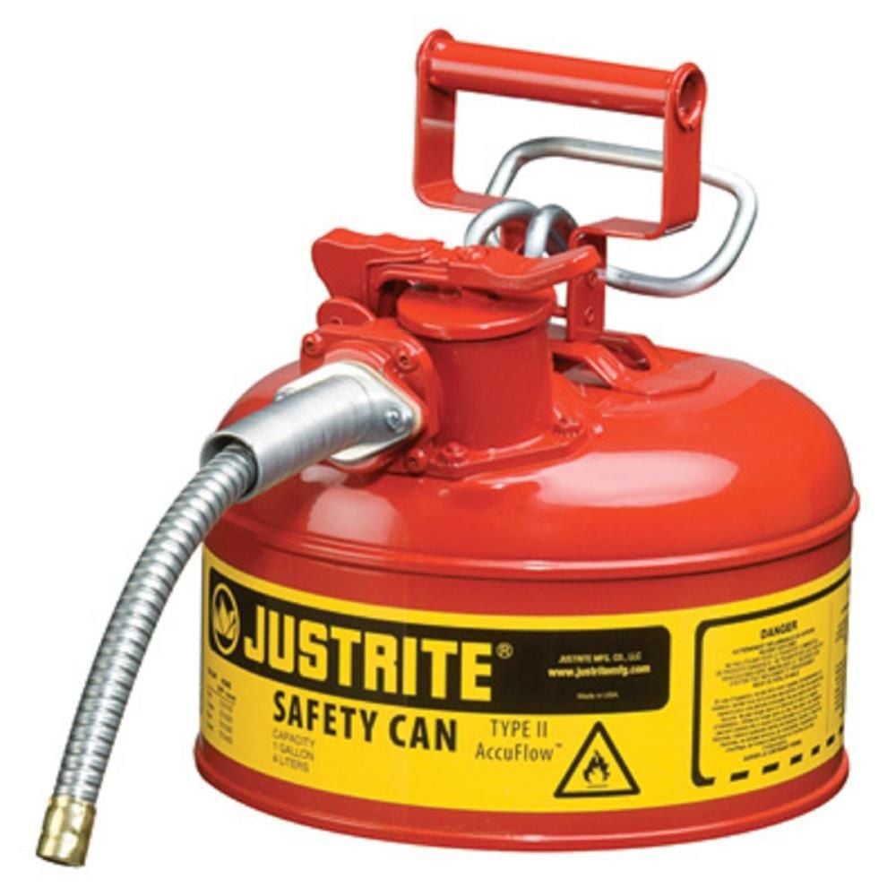 Justrite 1 Gal AccuFlow Steel Safety Red Gas Can Type II, large image number 2