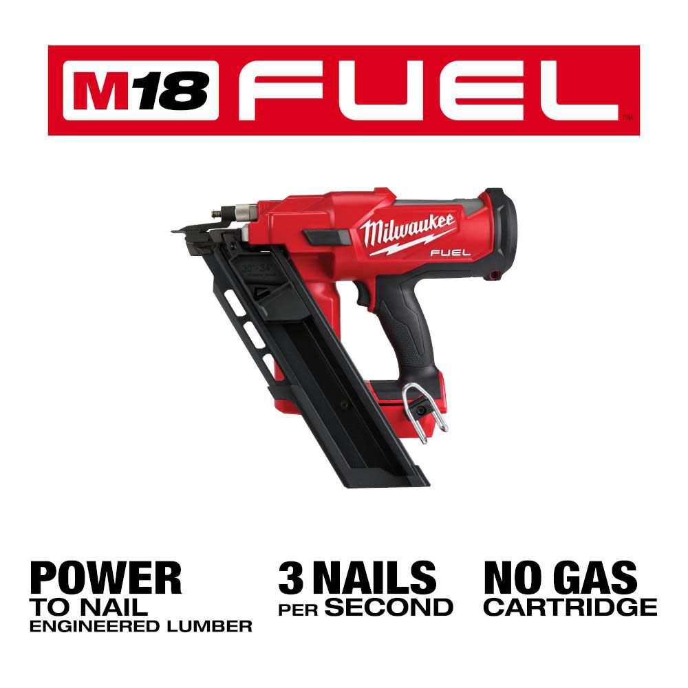 Milwaukee M18 FUEL 30 Degree Framing Nailer (Bare Tool) & Extended Capacity Magazine Bundle, large image number 4