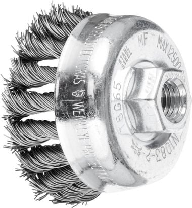 Pferd 2-3/4in Knot Wire Cup Brush - .020 CS Wire 5/8-11 Thread (ext.)