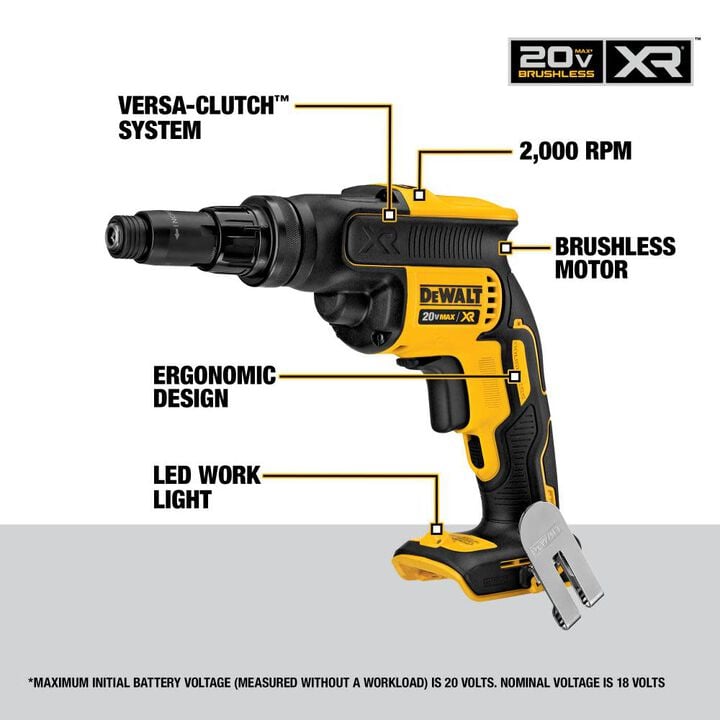 DEWALT 20 V MAX XR Versa-Clutch Adjustable Torque Screwgun (Bare Tool), large image number 4