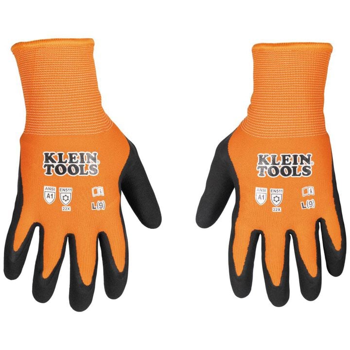 Klein Tools Winter Knit Dip Gloves, Cut A1, L, large image number 10