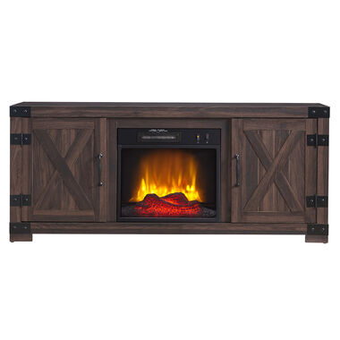 Hearthpro Media Electric Fireplace with Industrial Details