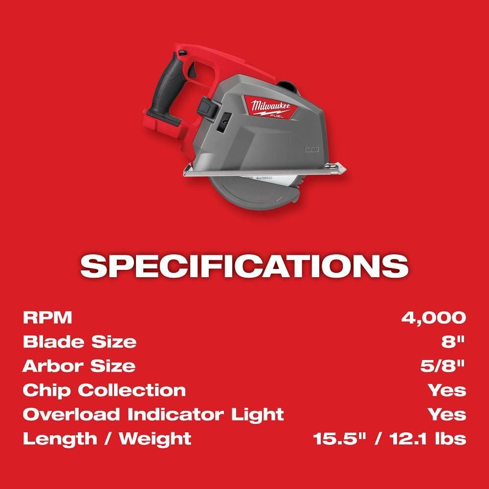 Milwaukee M18 FUEL 8inch Metal Cutting Circular Saw (Bare Tool), large image number 7
