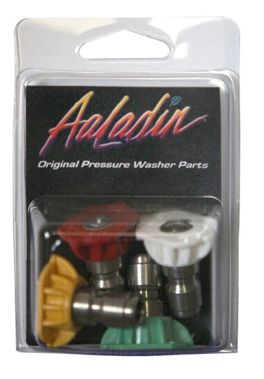 Aaladin Cleaning Systems Pressure Washer Spray Nozzle Kit 4 (Degrees: 0 15 25 40)