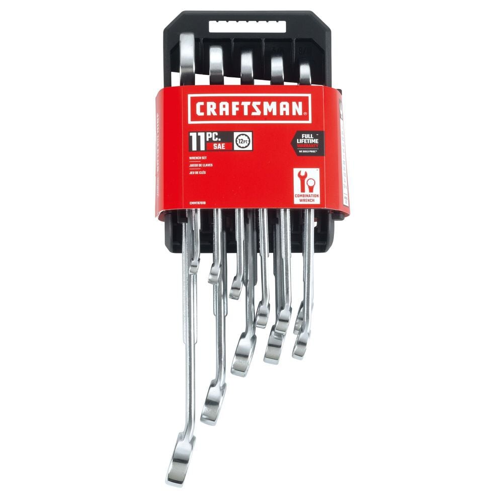CRAFTSMAN SAE Raised-Panel Combination Wrench Set, 11 Piece, large image number 7