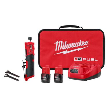 Milwaukee M12 FUEL Straight Die Grinder 2 Battery Kit