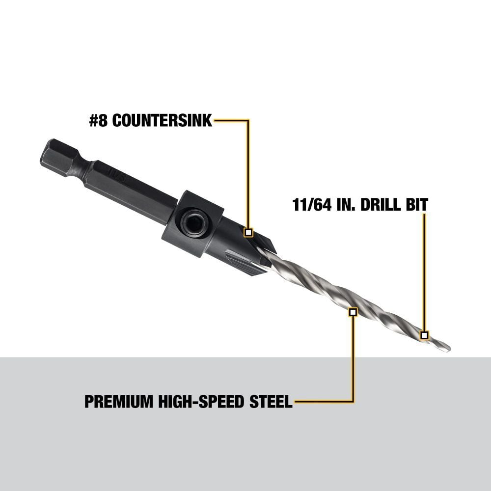 DEWALT #8 Countersink with 11/64 Inch Drill Bit, large image number 6