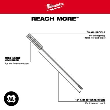 Milwaukee PLUSLOK SDS+ 18 in. Extension, large image number 3