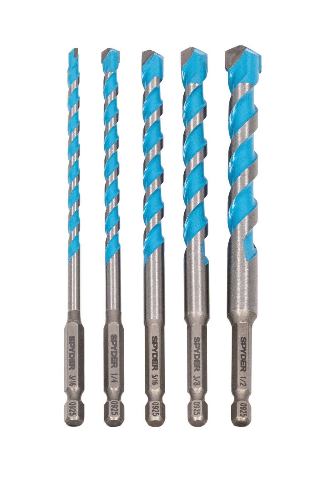 Spyder 6 Inch Long Masonry Drill Bit Set, Carbide-Tipped, 5 Pieces, large image number 7