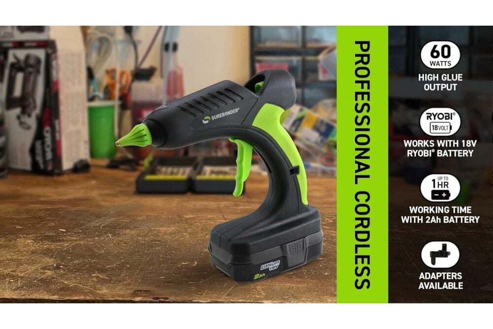 Surebonder 60W 18V High Temperature Full Size Cordless Hot Glue Gun, large image number 6