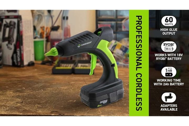 Surebonder 60W 18V High Temperature Full Size Cordless Hot Glue Gun, large image number 5