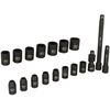 Milton 3/8 Drive Shallow 6-Point Impact Socket Set 6-20mm Steel Coated Black Oxide Finish with Universal Joint & Extension Bars 18pc, small image number 4