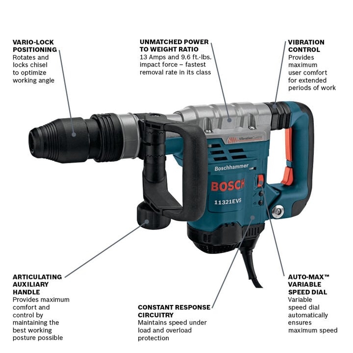 Bosch Demolition Hammer SDS-max 14 Amp Reconditioned, large image number 1