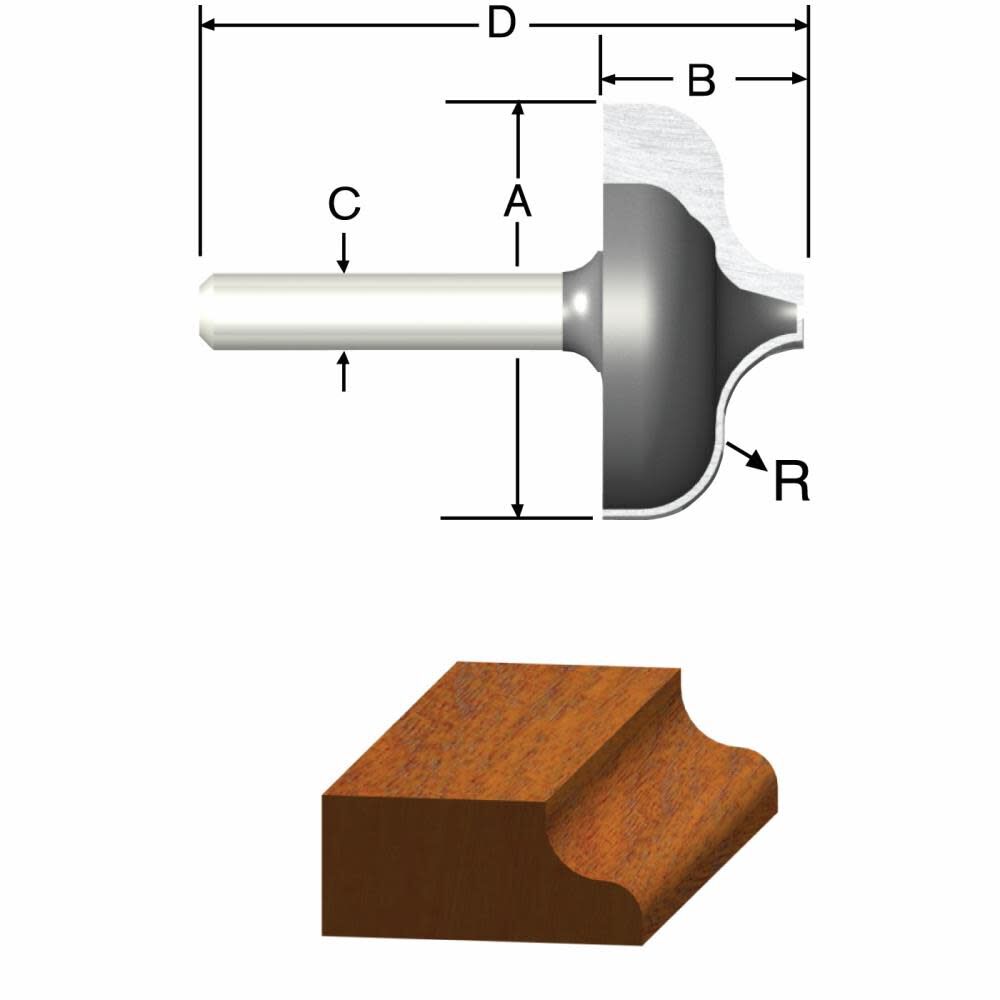 Bosch 1 1/32in x 5/8in Ogee Router Bit, large image number 1