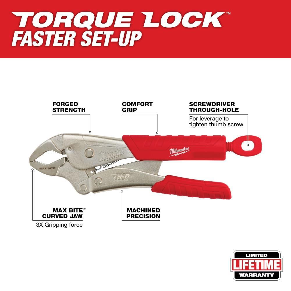 Milwaukee 7inch & 10inch Maxbite TORQUE LOCK Locking Pliers 2pc Set, large image number 3