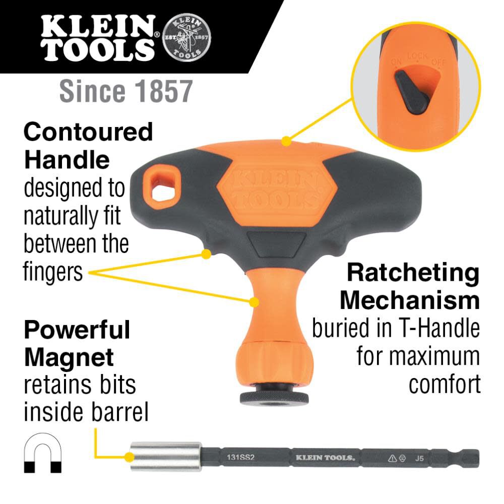Klein Tools ImpactRated Interchangeable Ratcheting THandle Set, 23