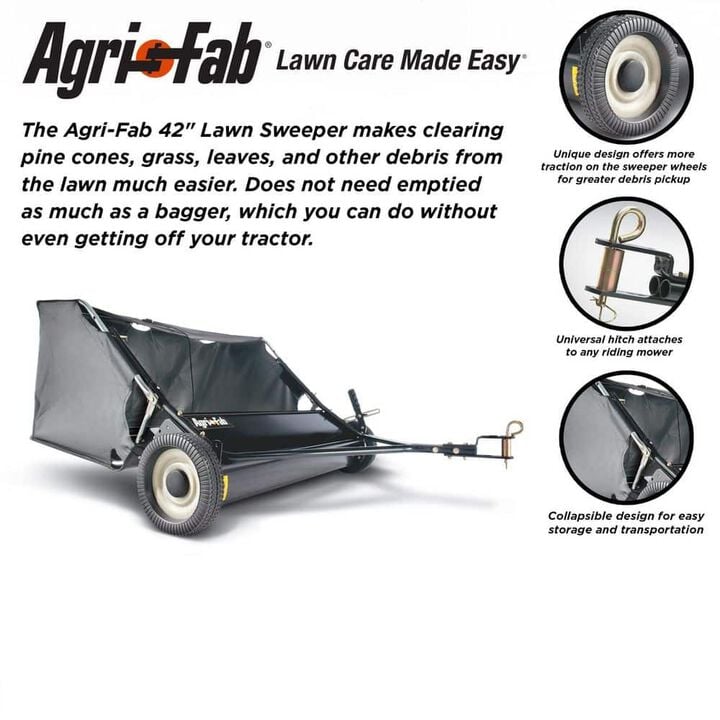 Agri-Fab 42 Inch 12 Cu Ft Tow Behind Lawn Sweeper, large image number 12