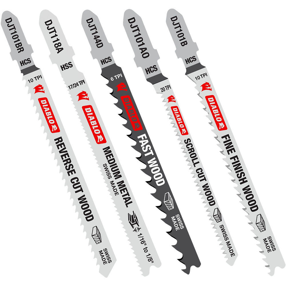 Diablo Tools High Carbon/High Speed Steel T-Shank Jig Saw Blade Set-Wood/Metal - DJT5S