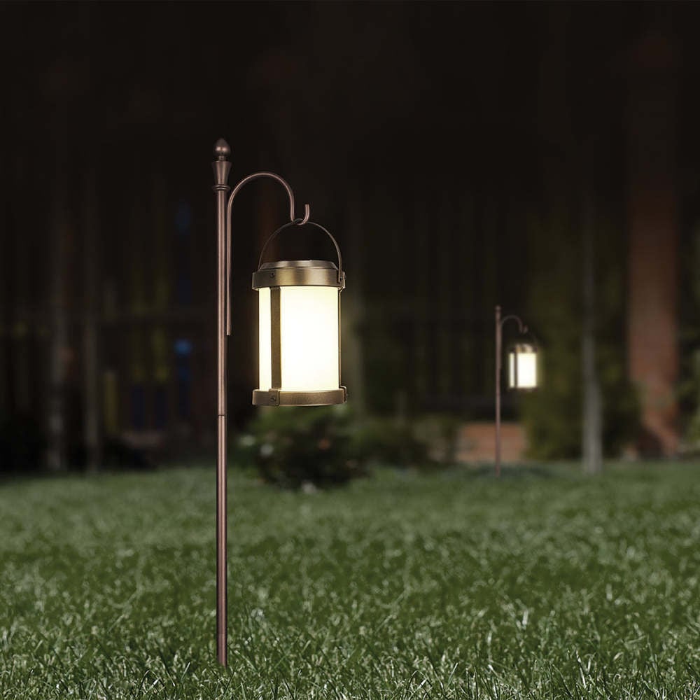 Feit Electric 4 Inch 20 Lumens Landscape LED Round Solar Lantern Bronze, large image number 9
