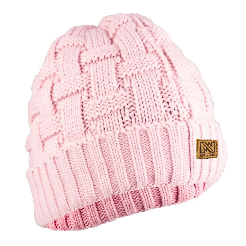 Mobile Warming Heated Cable Knitted Beanie Unisex Pink One size – MWUH06230024