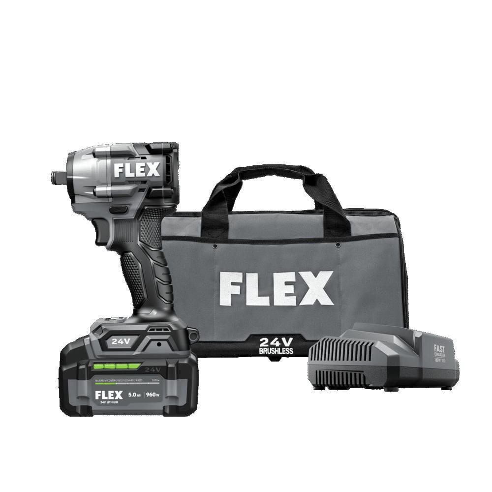 FLEX 24V Cordless 3/8 Inch Compact Impact Wrench Kit, large image number 5