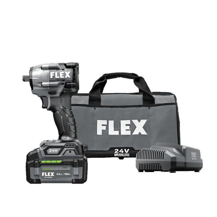 FLEX 24V Cordless 3/8 Inch Compact Impact Wrench Kit, large image number 4