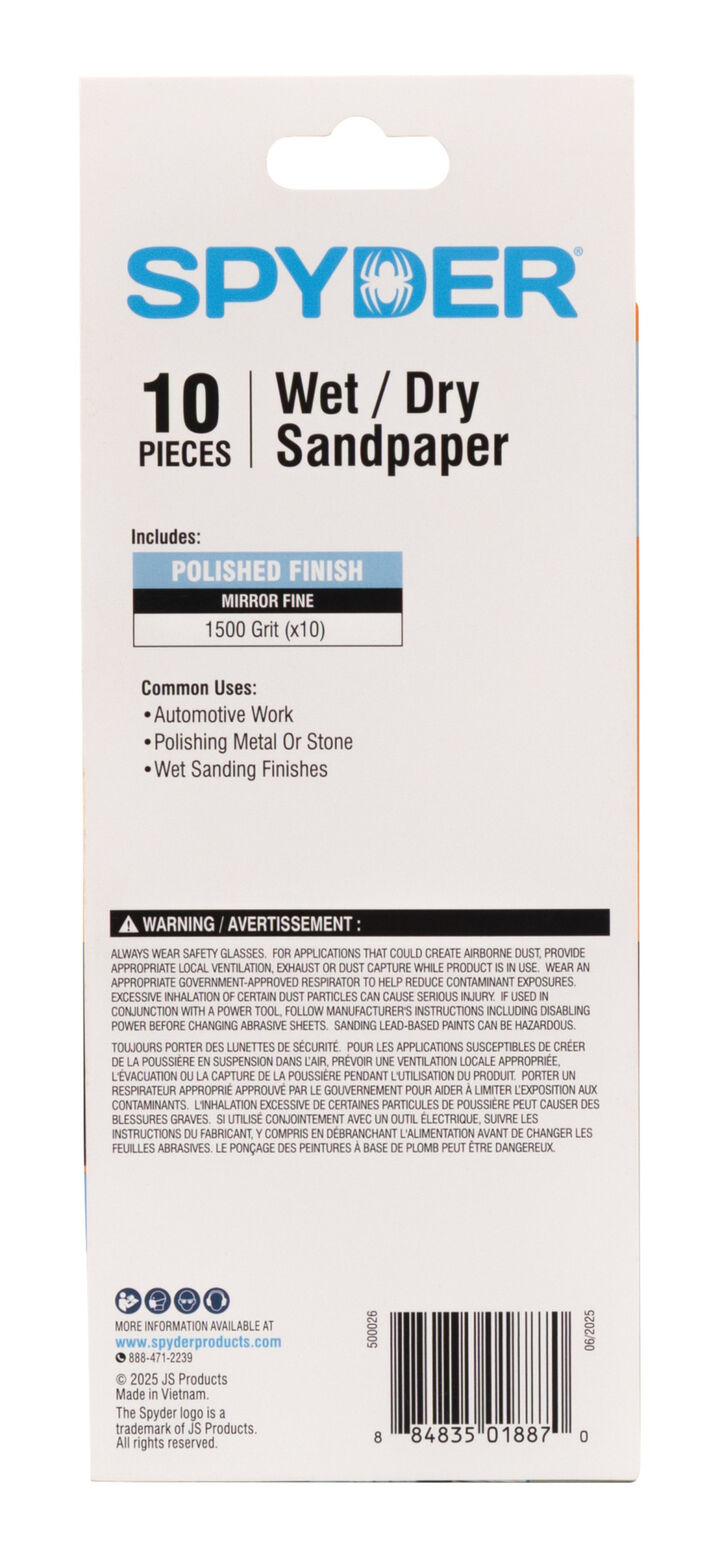 Spyder 10-Sheets Silicon Carbide 1500 Grit Sandpaper, 9 x 3-2/3 Inch, large image number 7