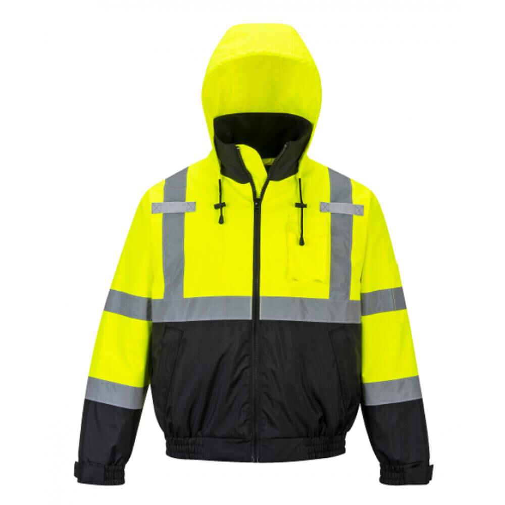 Portwest Yellow and Black Hi-Vis Premium Bomber Jacket - 4XL, large image number 1