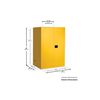 Justrite 90 Gallon Yellow Steel Manual Close Flammable Cabinet, small image number 3