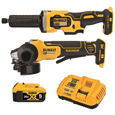 DEWALT 20V MAX XR Angle Grinder Kit, 4.5-Inch Paddle Switch Small Angle Grinder and 1-1/2-Inch Die Grinder, 2-Tool