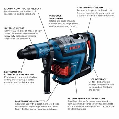 Bosch Hitman SDS Max 1 7/8in Rotary Hammer Kit, large image number 1