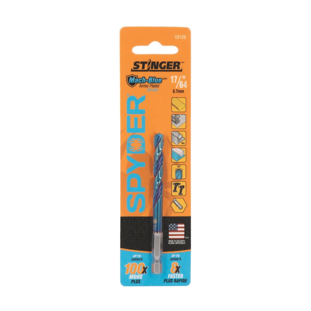 Spyder 17/64 Inch Hex Shank Drill Bit, large image number 1