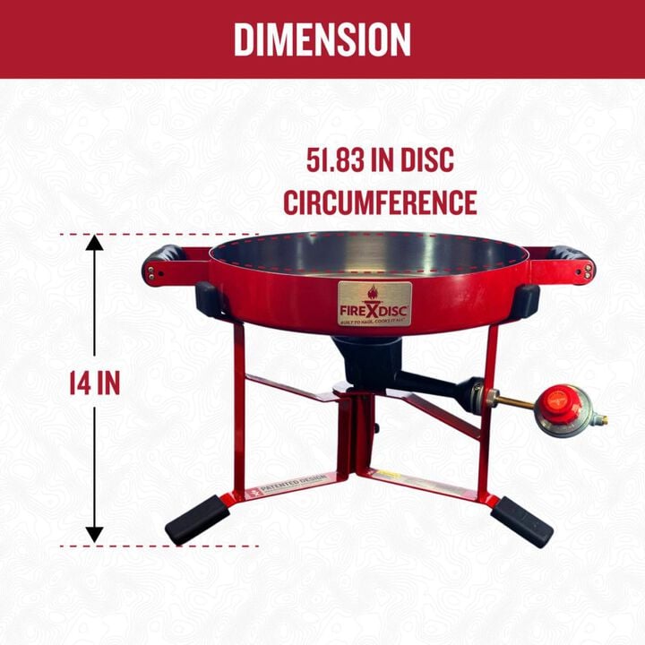 Firedisc The Drifter 16.5 Inch Fireman Red Outdoor Portable Propane Cooker, large image number 6