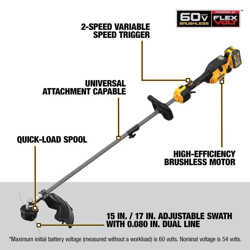DEWALT 60V String Trimmer & Blower Combo Kit, large image number 6
