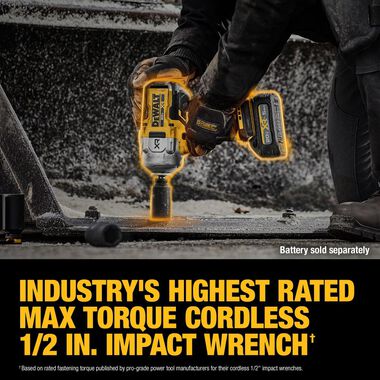 DEWALT 20V MAX XR 1/2 Inch Impact Wrench with Hog Ring (Bare Tool), large image number 6