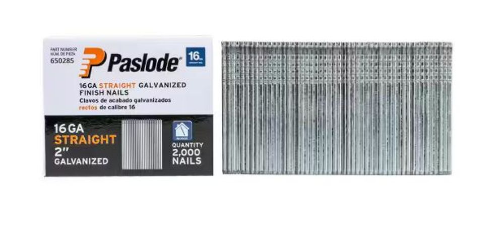 Paslode 2000 Pack 2in- 16 Ga. Galv Straight Finishing Nails, large image number 1