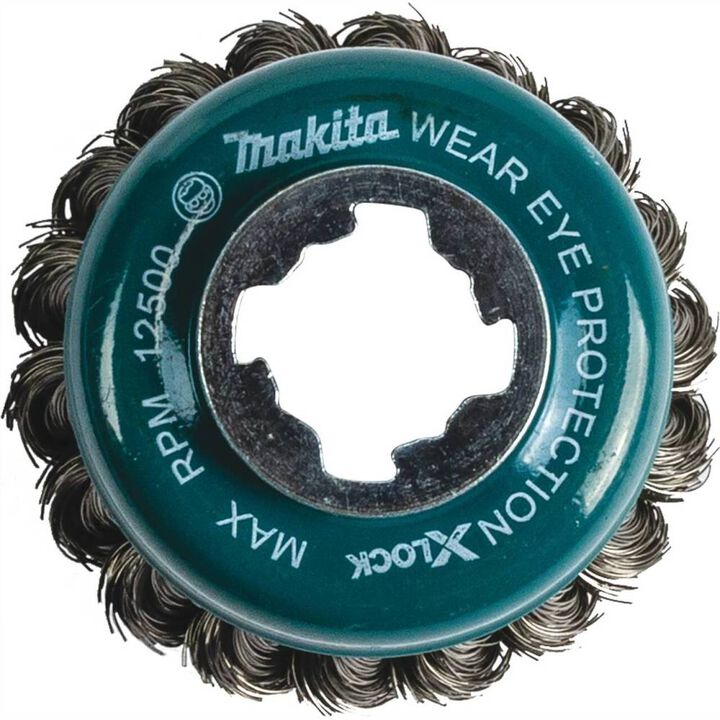 Makita X-LOCK 3-1/8in Carbon Steel Knot Thin Wire Cup Brush