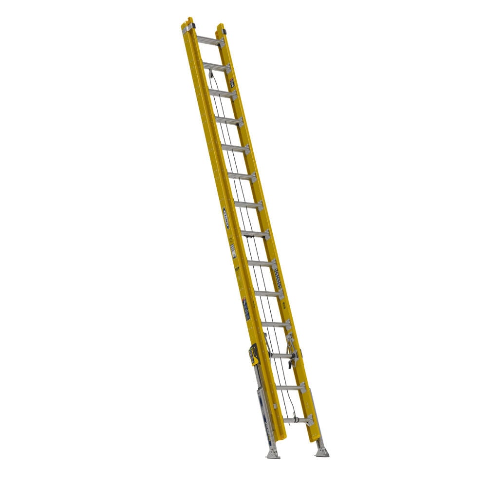 Werner 28 Ft. Type IAA Fiberglass D-Rung Extension Ladder with LevelSafe Pro Leveler – D7128-2L