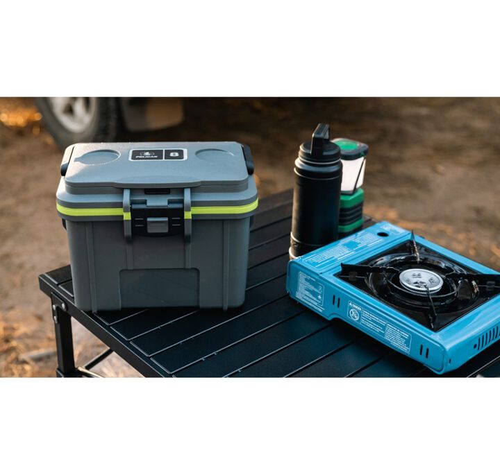 Pelican Plastic Personal Cooler with Handle, 8 Quart, Gray and Green, large image number 9