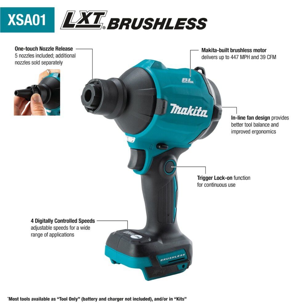 Makita LXT Blower/Inflator (Bare Tool), Dust Blower Flexible