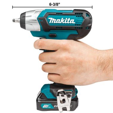 Makita 12V Max CXT Lithium-Ion Cordless 1/4 In. Impact Wrench Kit (2.0Ah), large image number 7