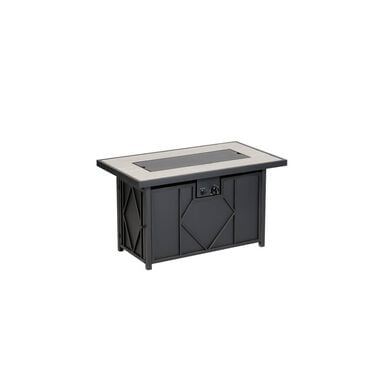 Living Accents Fire Pit Table Black Steel Rectangle Propane