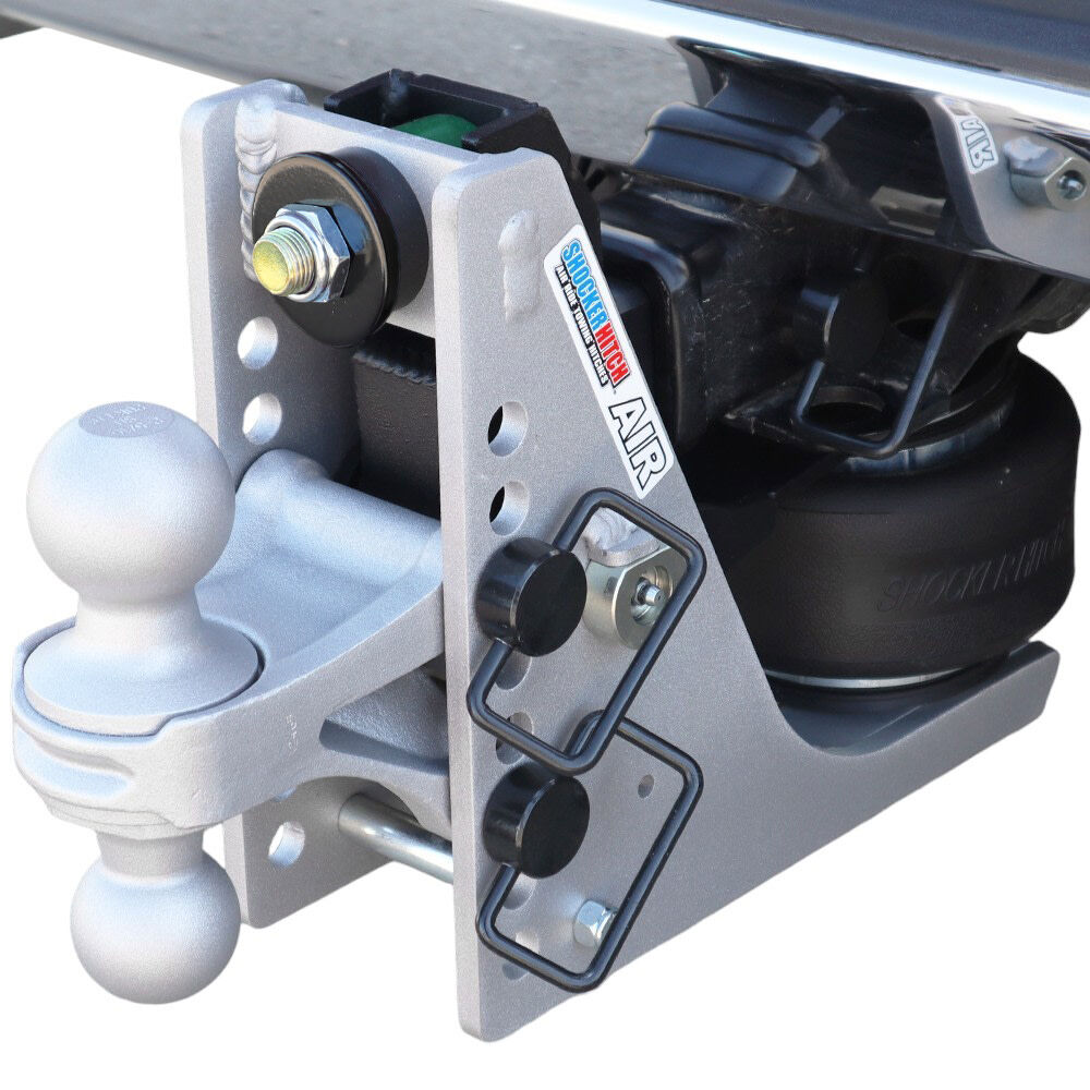 Shocker Hitch Streamline 10K Aluminum 2in Air Receiver Hitch & Silver Combo Ball Mount with 2in & 2-5/16in Hitch Balls, large image number 1